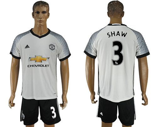 Manchester United #3 Shaw White Soccer Club Jersey